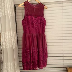 Floral magenta cocktail dress